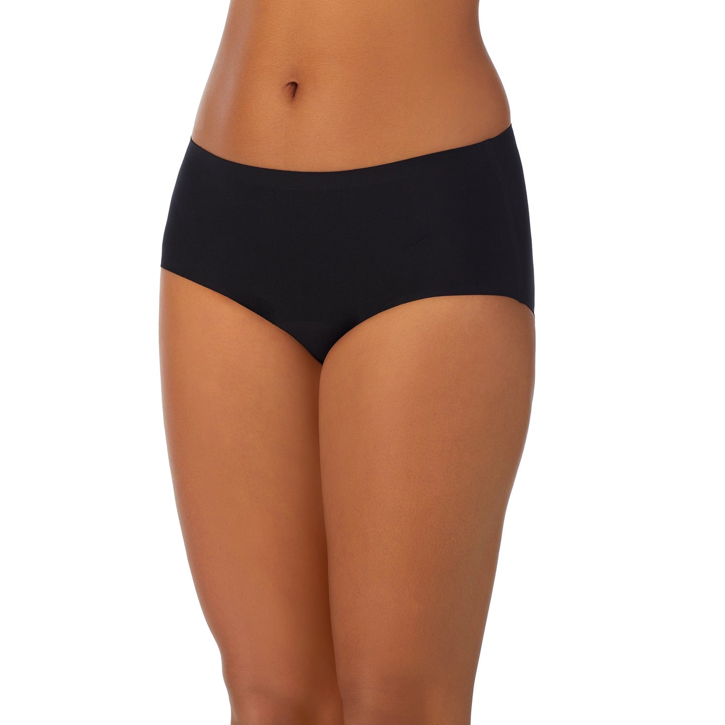 A lady wearing Smooth Shape Leak Resistant Boyshort in Black