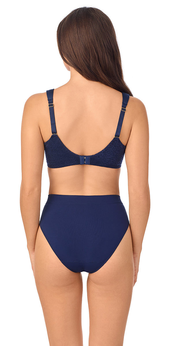 A lady wearing Safari Unlined in True Navy