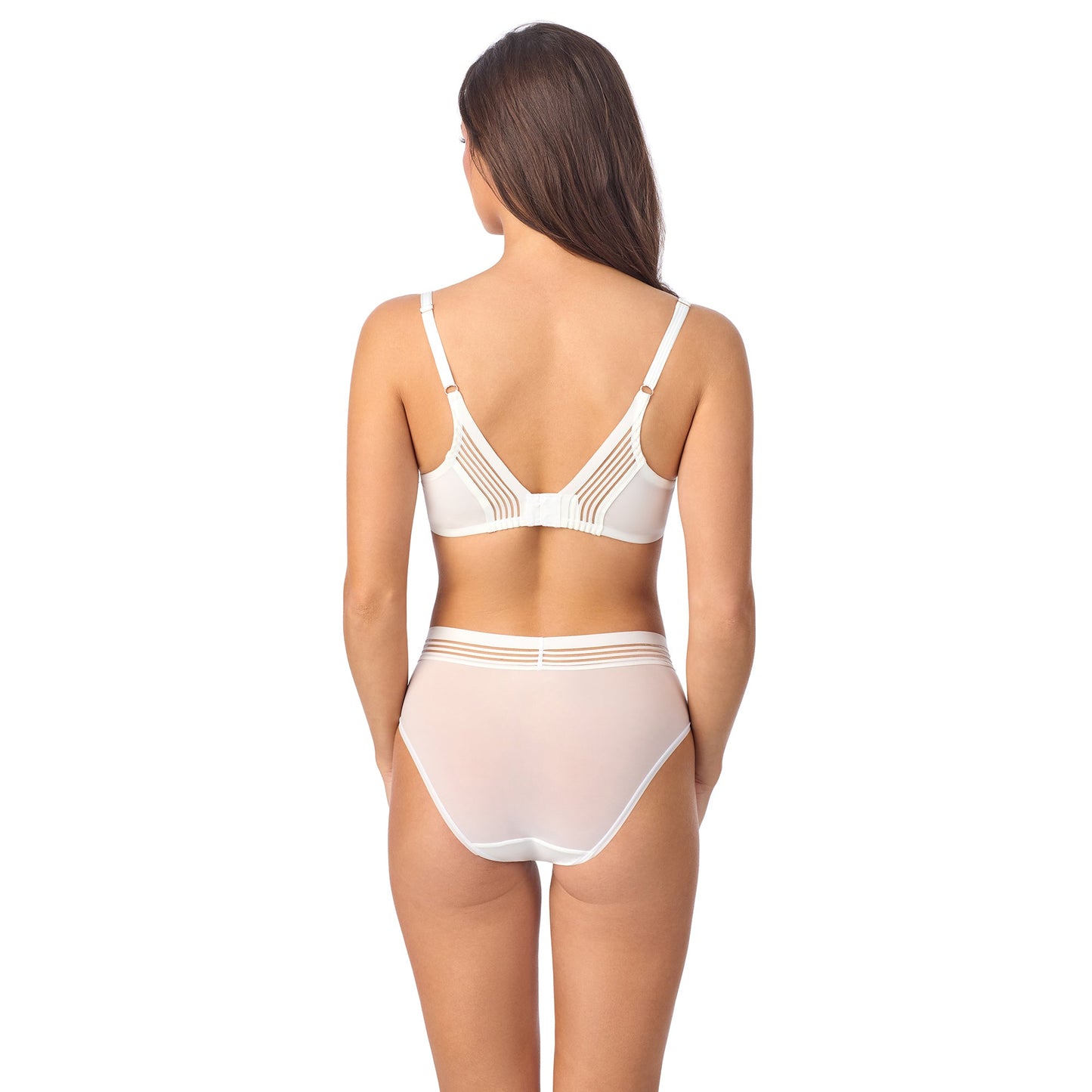 A lady wearing Second Skin Back Smoother Pearl