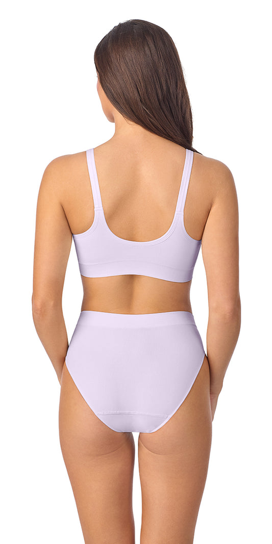 A Lady wearing Seamless Comfort Bralette - Lilac Haze