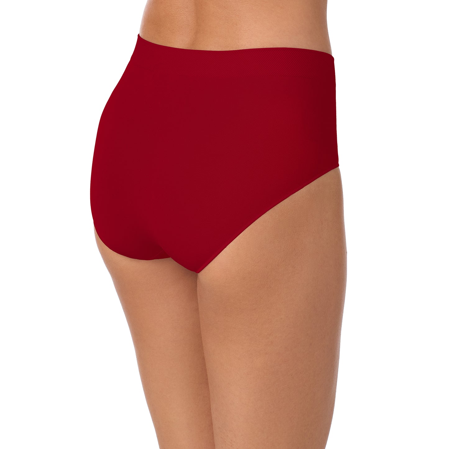 A lady wearing Seamless Comfort Brief - Pomegranate back view
