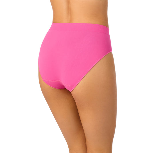 A Lady Wearing Seamless Comfort Hi Cut - Azalea Back View