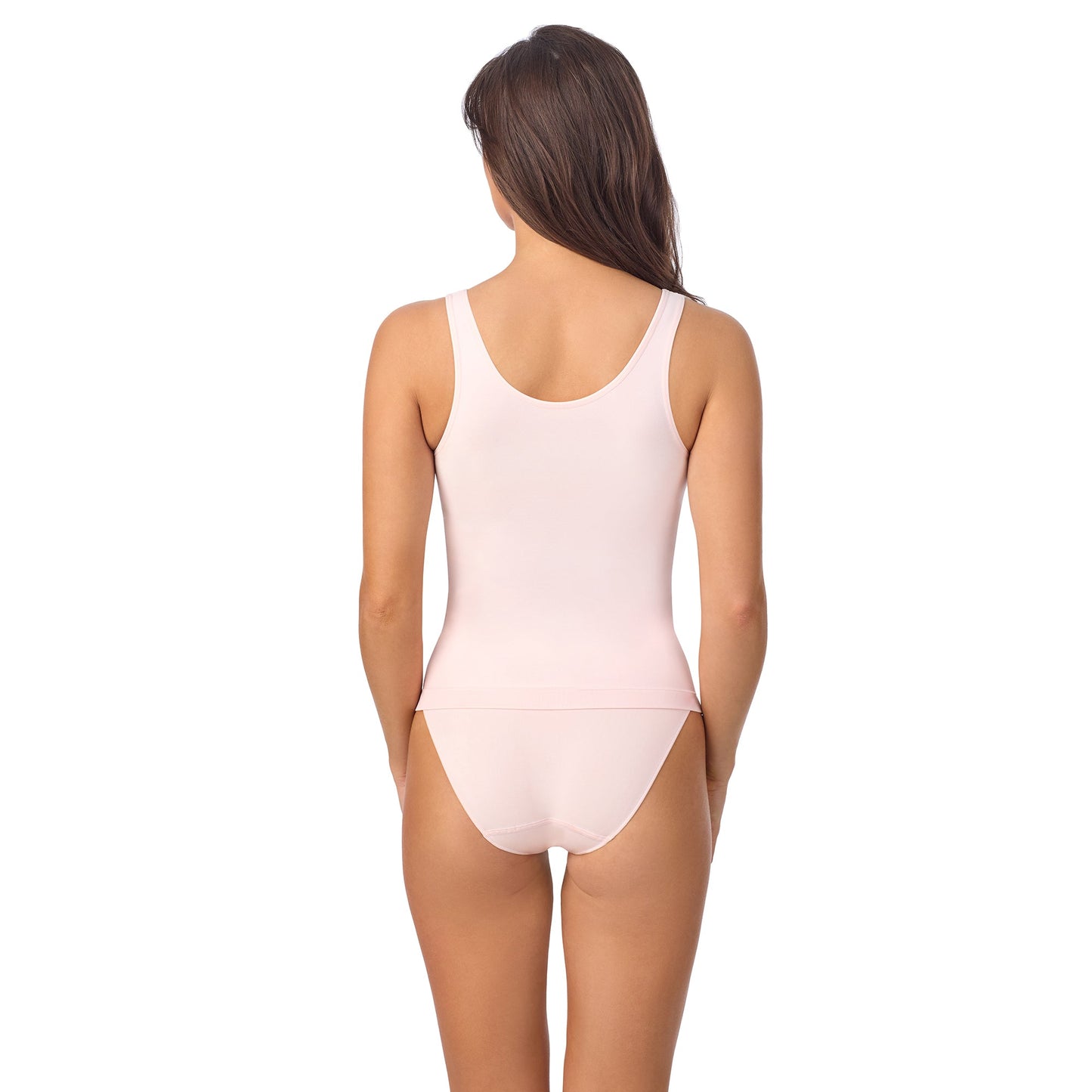 A lady wearing Seamless Comfort Tank Cameo