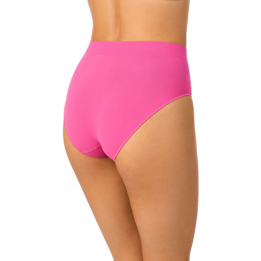 A Lady Wearing Seamless Comfort Brief - Azalea Back View