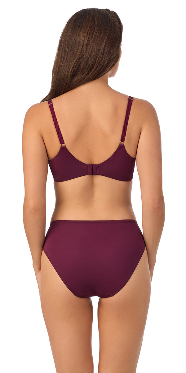 A lady wearing blackberry Lace Allure Moulded Unlined