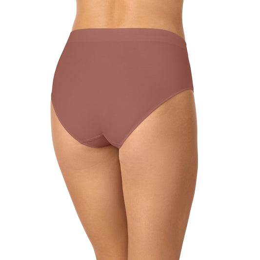 A Lady Wearing Seamless Comfort Brief - Hazelnut Back view