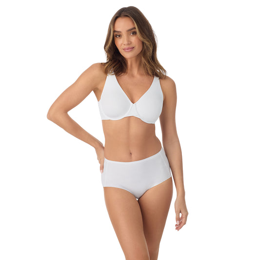 A Lady Wearing Cooling Comfort Unlined - White posing front view