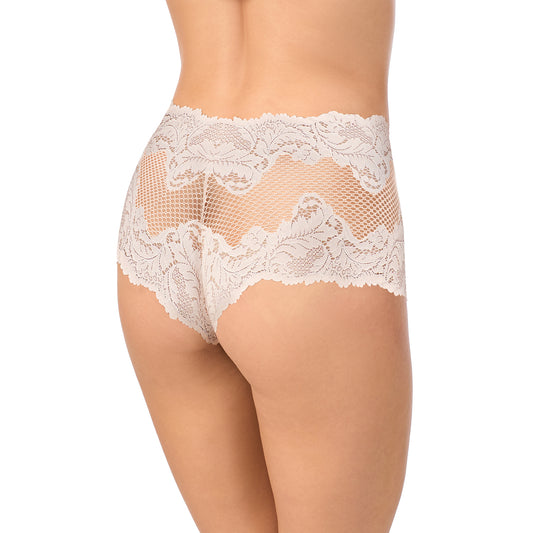 Lace Allure Boyshort - Soft Shell