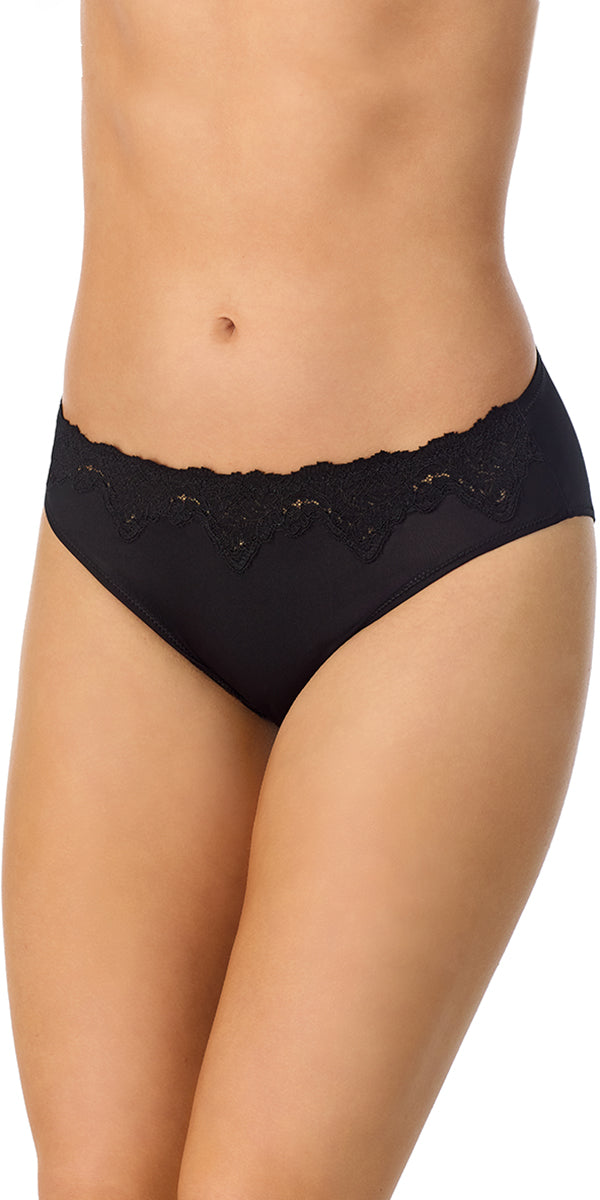 A lady wearing black Lace Allure Micro Bikini