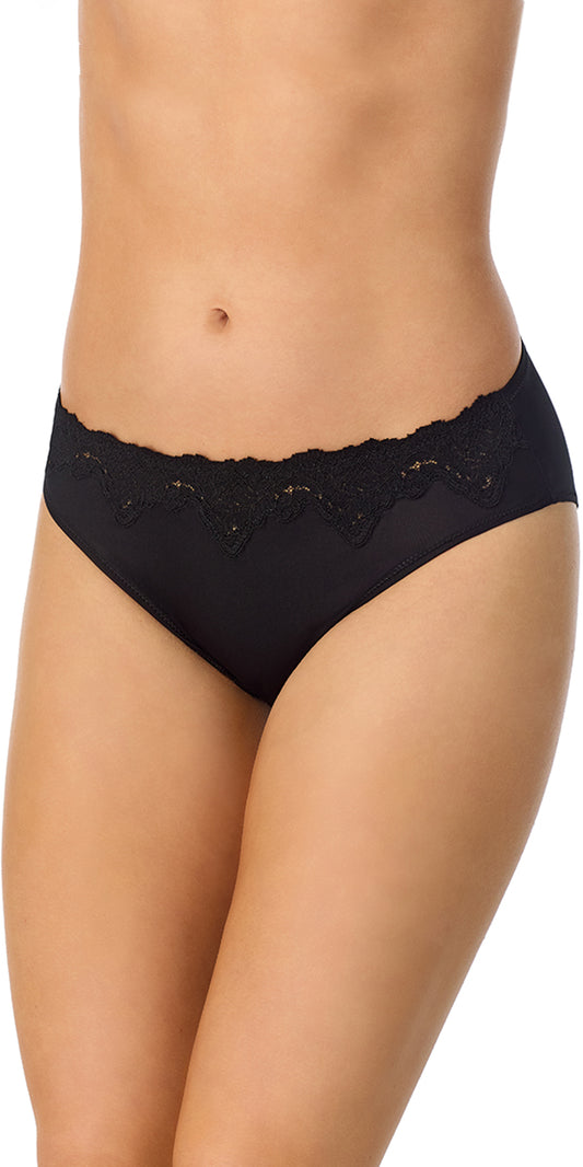 A lady wearing black Lace Allure Micro Bikini