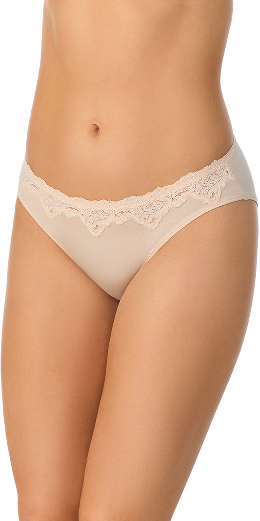 A lady wearing soft shell Lace Allure Micro Bikini