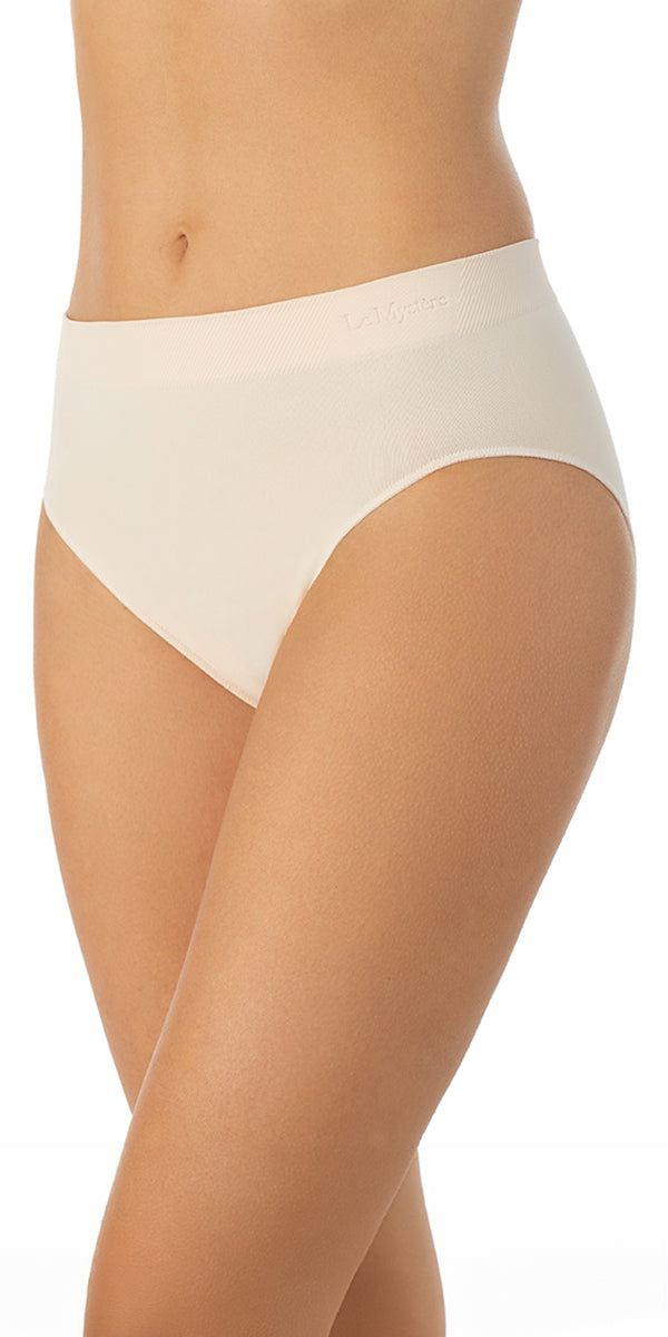 A lady wearing Soft Shell Seamless Comfort Hi Cut brief
