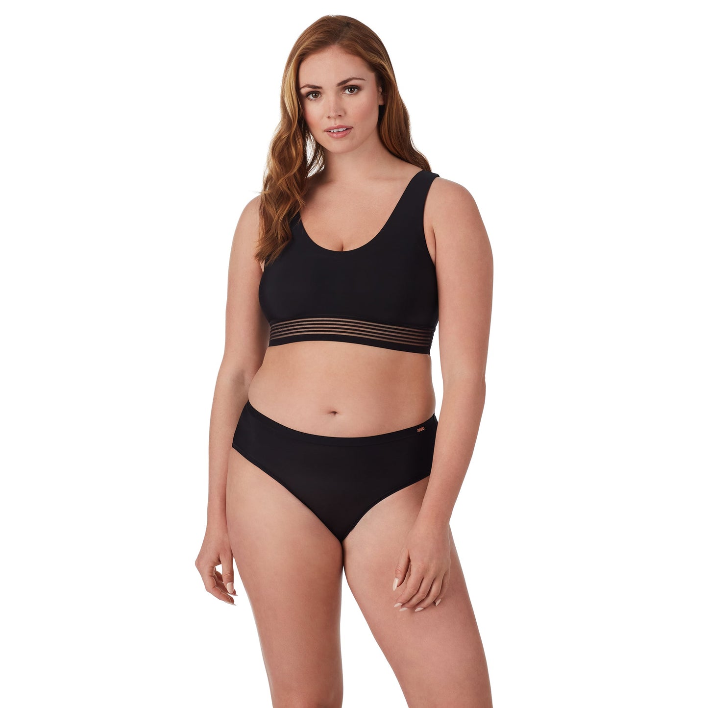 A lady wearing Second Skin Bralette in Black