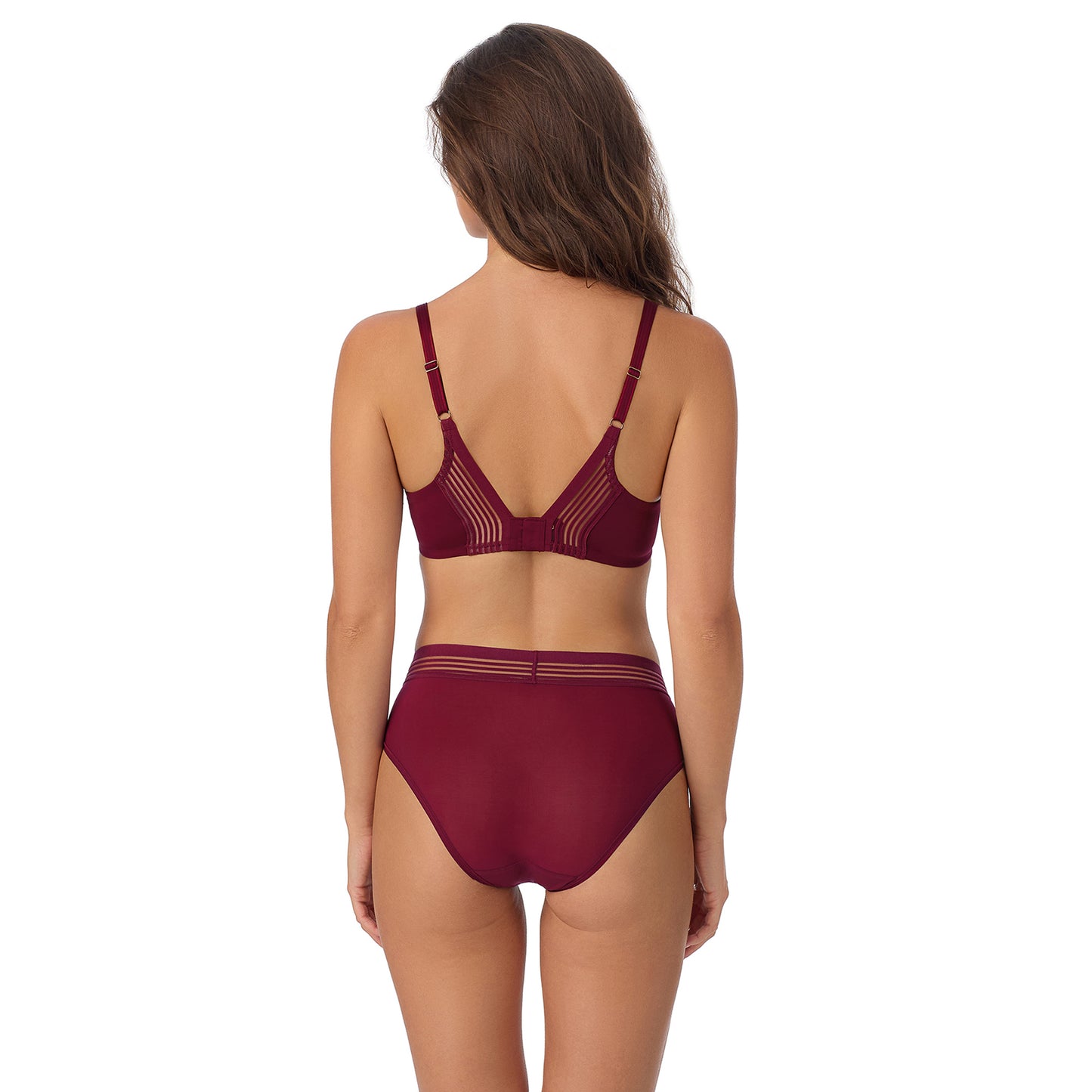 A lady wearing Second Skin Back Smoother - Currant back view