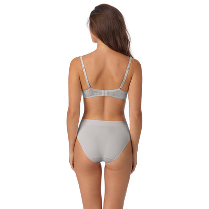 A Lady Wearing Safari T Shirt Bra - Smoke back view pose