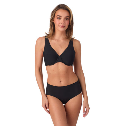 A Lady Wearing Cooling Comfort Unlined - Black Front view