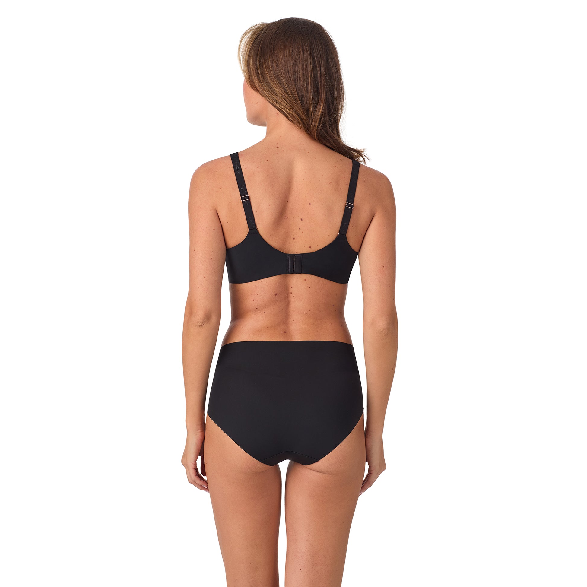 A Lady Wearing Cooling Comfort Unlined - Black Back view