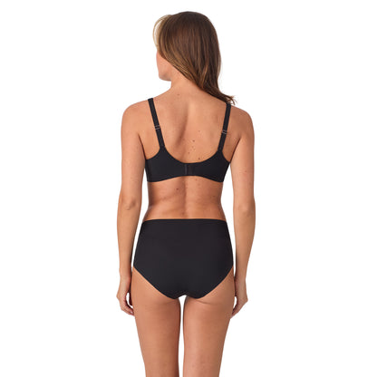 A Lady Wearing Cooling Comfort Unlined - Black Back view