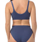 A lady wearing blue Seamless Comfort Bralette 