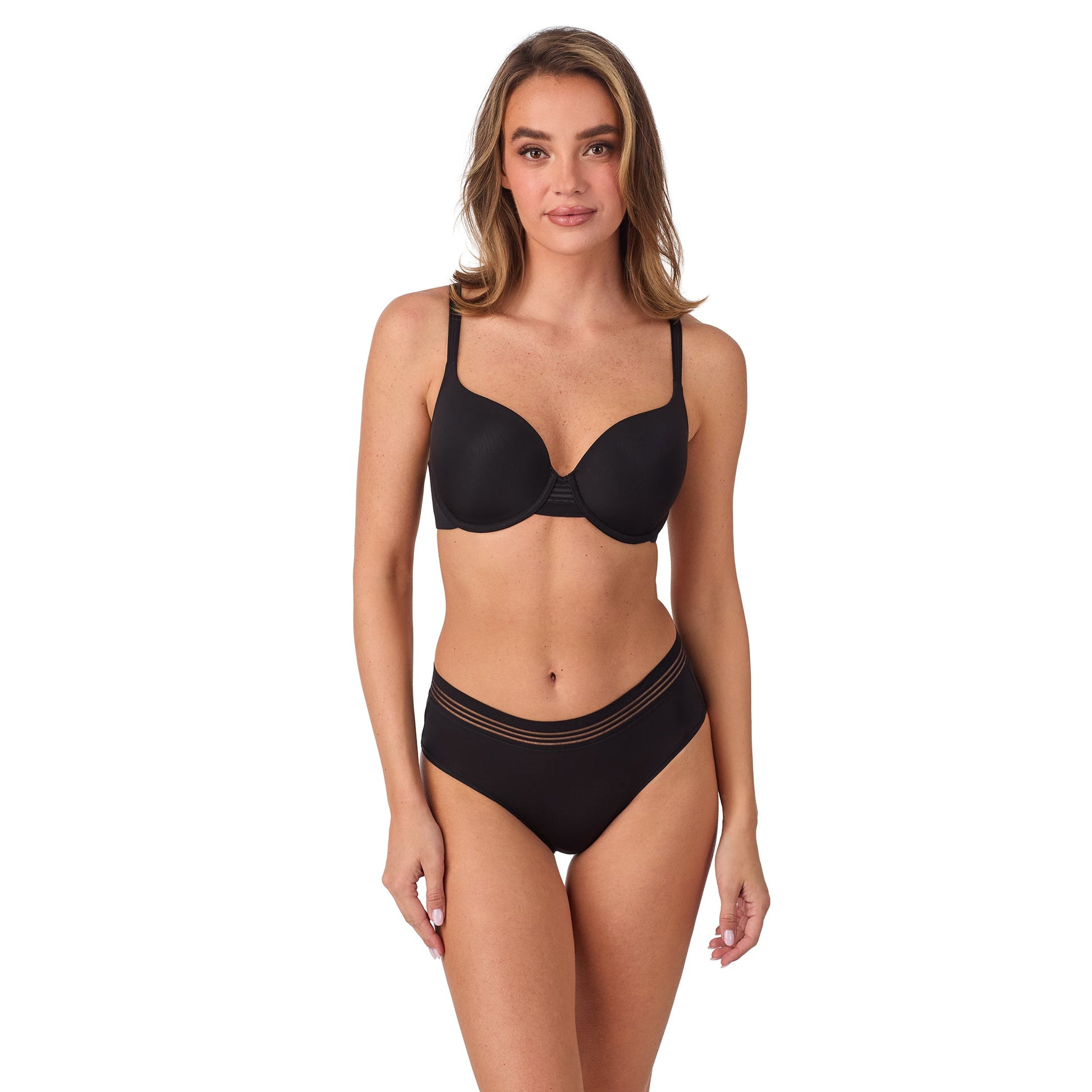 A lady wearing Second Skin Back Smoother in Black