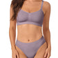 A lady wearing ash Seamless Comfort Bralette 