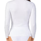 A lady wearing Seamless Comfort Long Sleeve in White