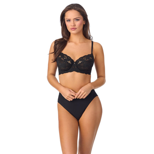 A lady wearing SoftLuxe Lace Full Fit Cut & Sew Black