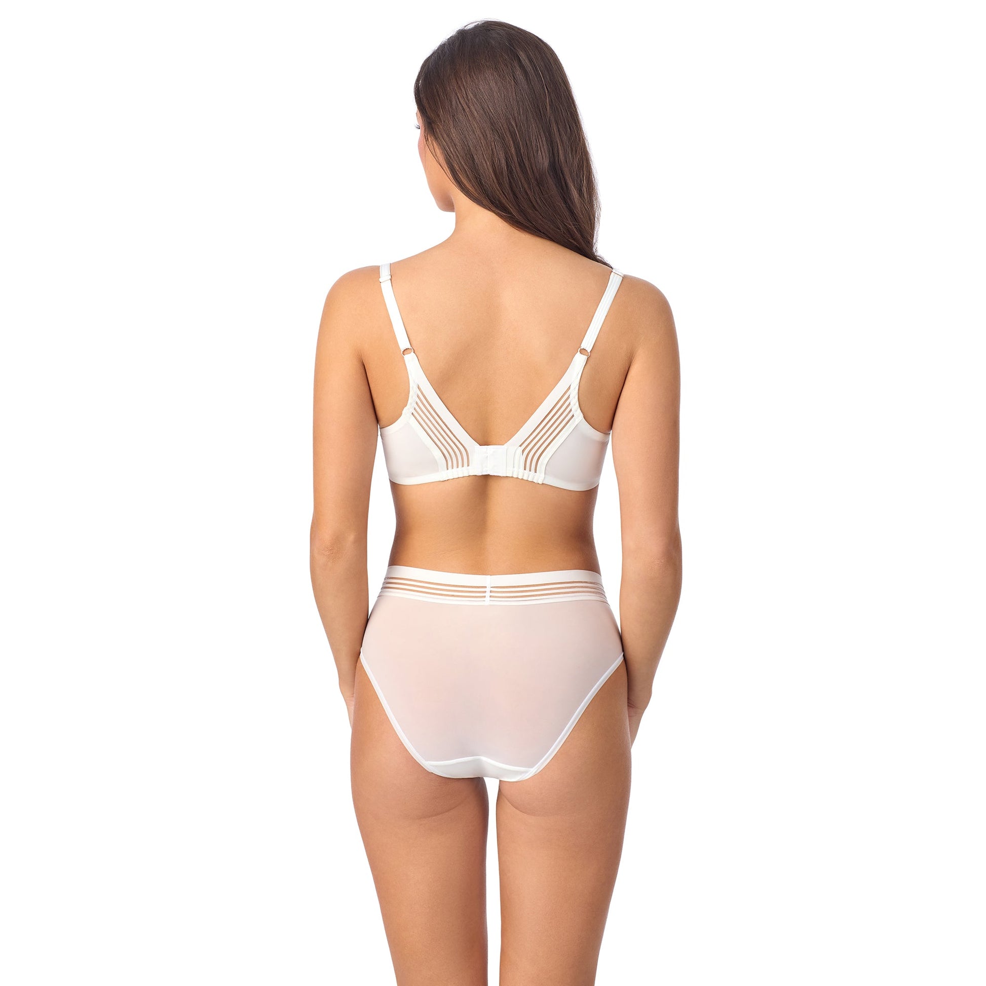 A lady wearing Second Skin Back Smoother Pearl