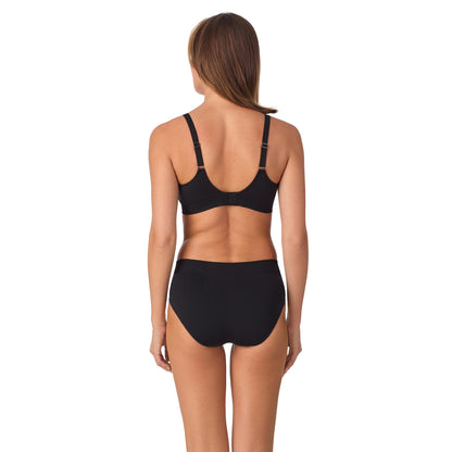 A lady wearing Seamless Comfort Unlined in Black