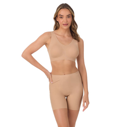 A Lady Wearing Cooling Comfort Active Wireless - Natural facing front view