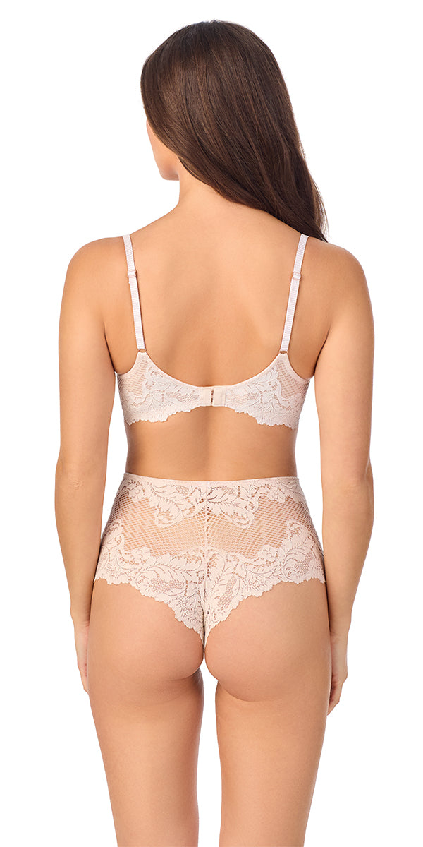 A lady wearing Lace Allure Demi - Soft Shell