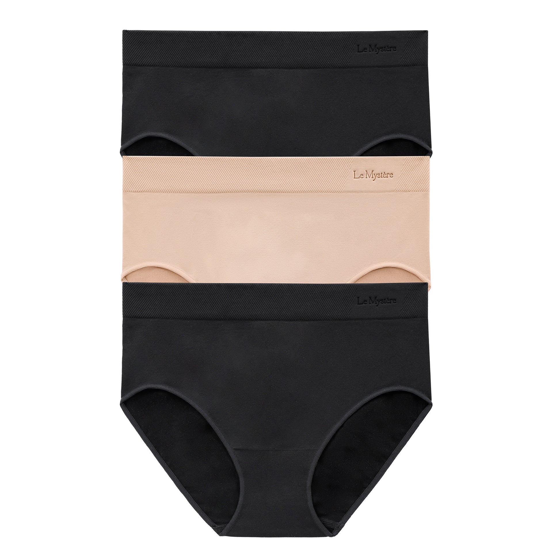 Seamless Comfort Brief 3 Pack - Black Black Natural