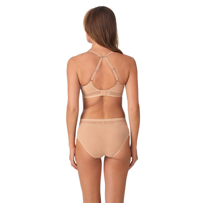 A lady wearing Second Skin Wireless Bra in Natural