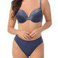 A lady wearing Blue Safari T Shirt Bra