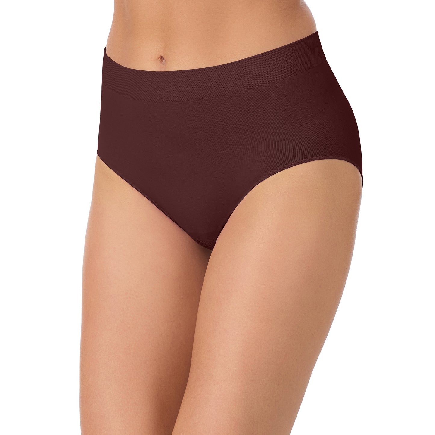 A lady wearing Seamless Comfort Brief - Deep Mahogany