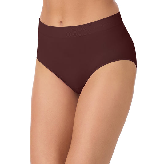 A lady wearing Seamless Comfort Brief - Deep Mahogany