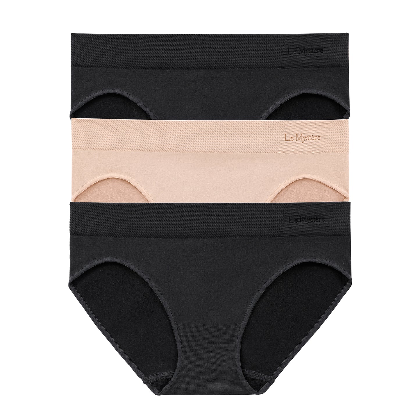 A Seamless Comfort Bikini 3 Pack Black Black Natural