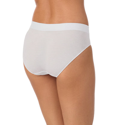 A lady wearing Seamless Comfort Bikini - Shimmer Stripe back view