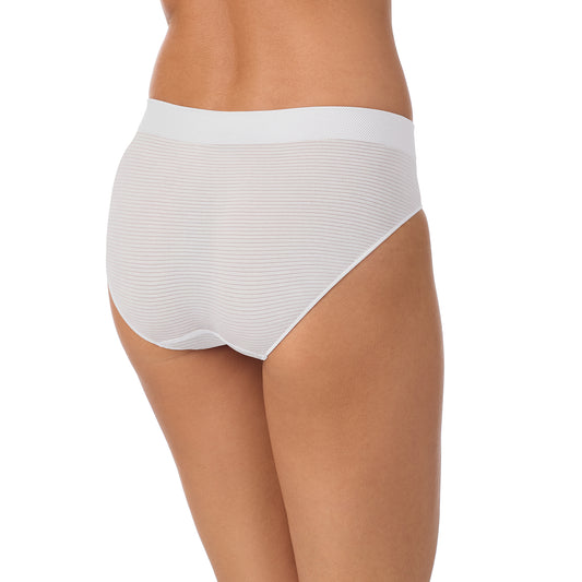 A lady wearing Seamless Comfort Bikini - Shimmer Stripe back view