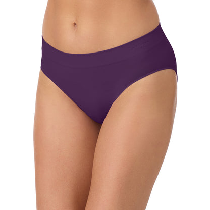 A lady wearing Seamless Comfort Bikini - Aubergine