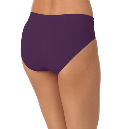 A lady wearing Seamless Comfort Bikini - Aubergine back view