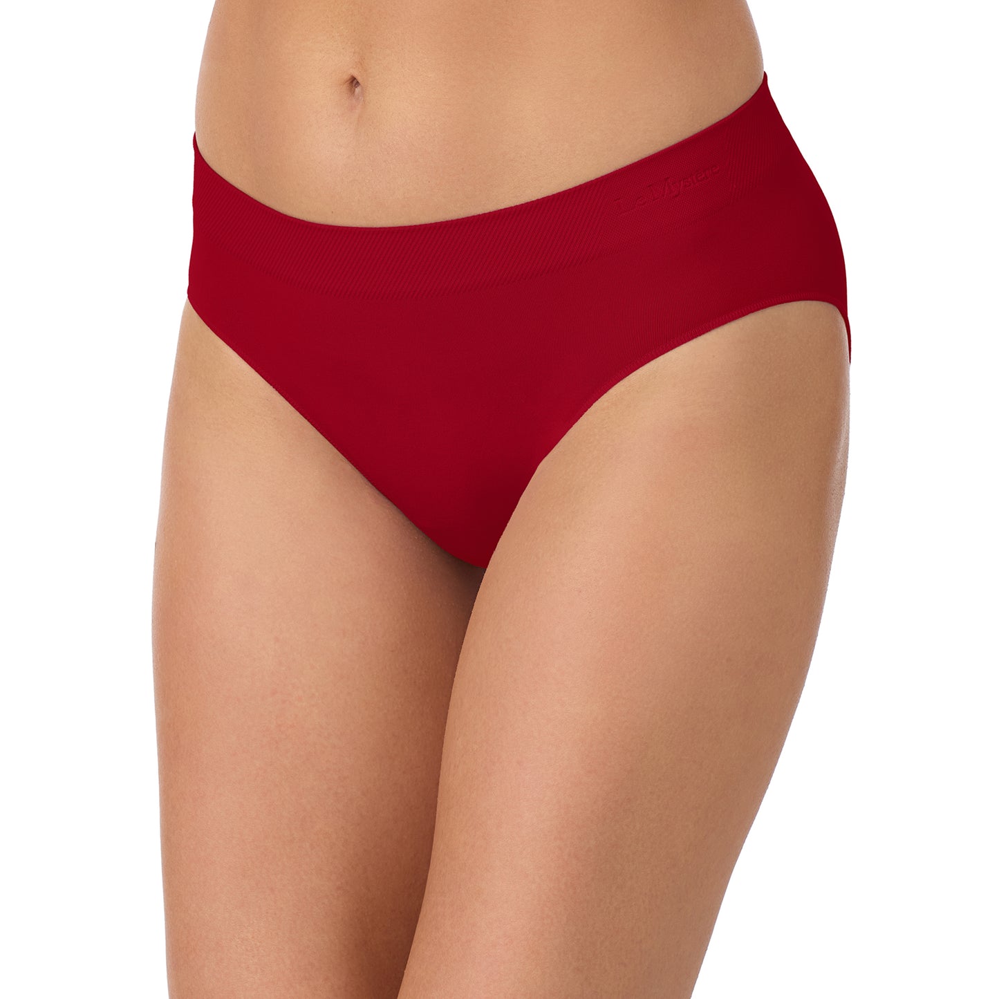 A lady wearing Seamless Comfort Bikini - Pomegranate