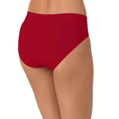 A lady wearing Seamless Comfort Bikini - Pomegranate back view