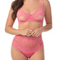 A lady wearing Lace Allure Unlined Bra in Blossom
