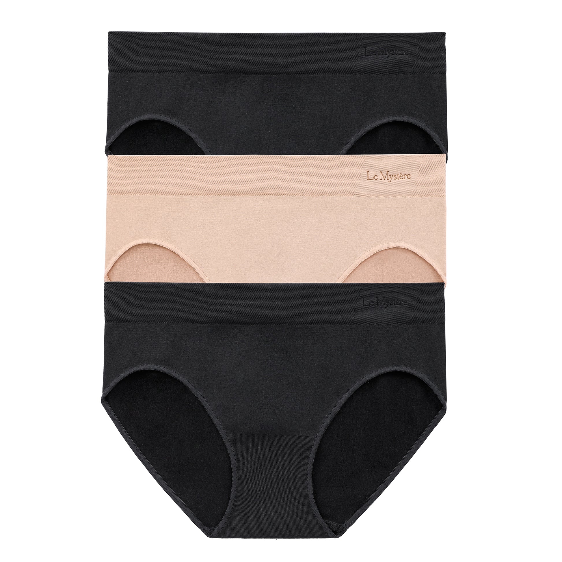 A Seamless Comfort Hipster 3 Pack - Black Black Natural