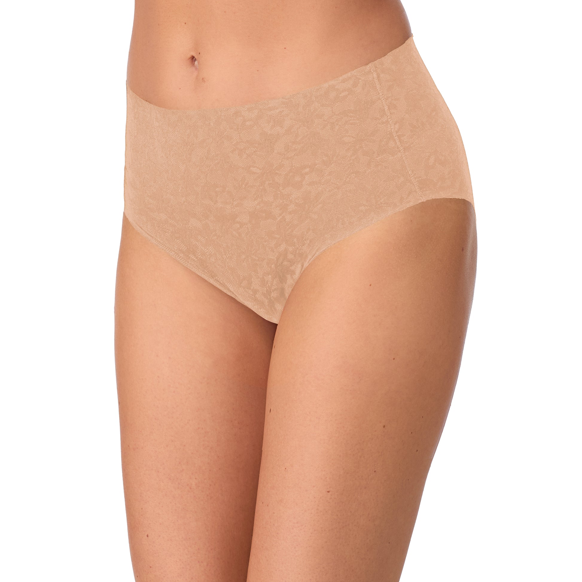 A lady wearing Lace Tech Free Cut Lace Hipster - Natural