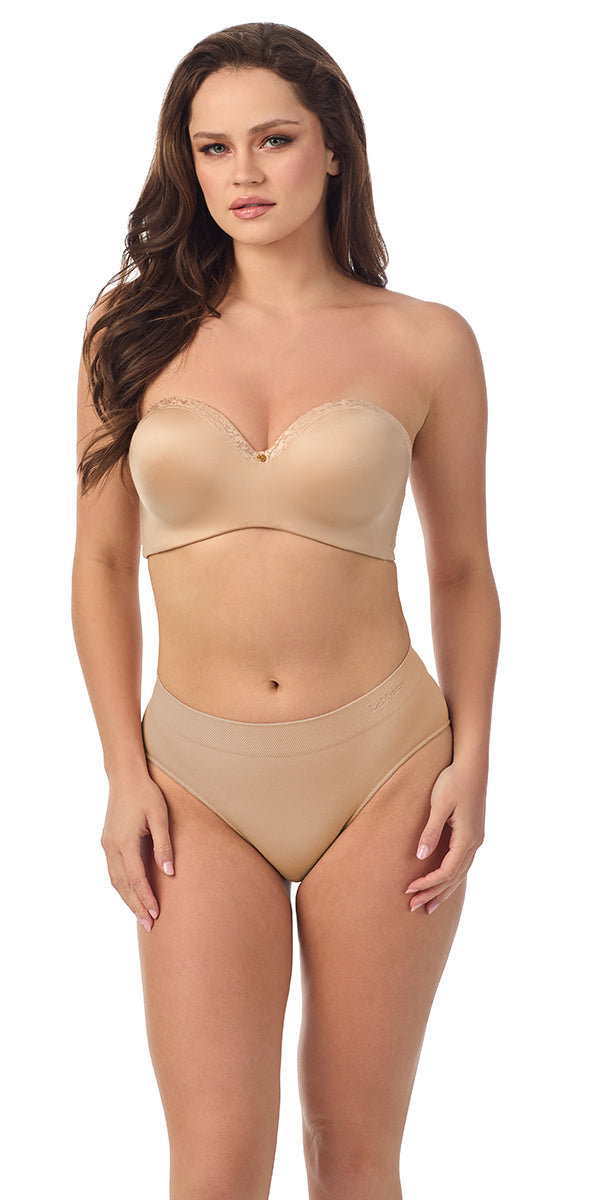 A lady wearing a sahara Safari Strapless Bra