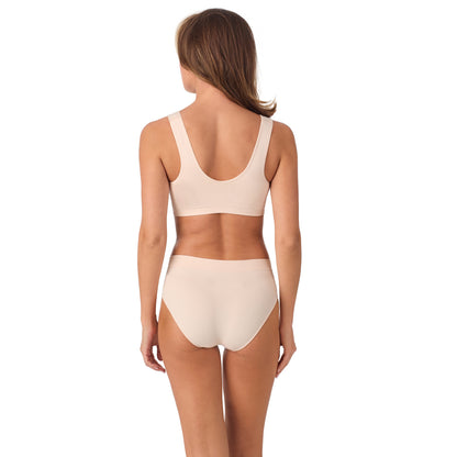 A lady wearing Seamless Comfort Front Close - Soft Shell back view