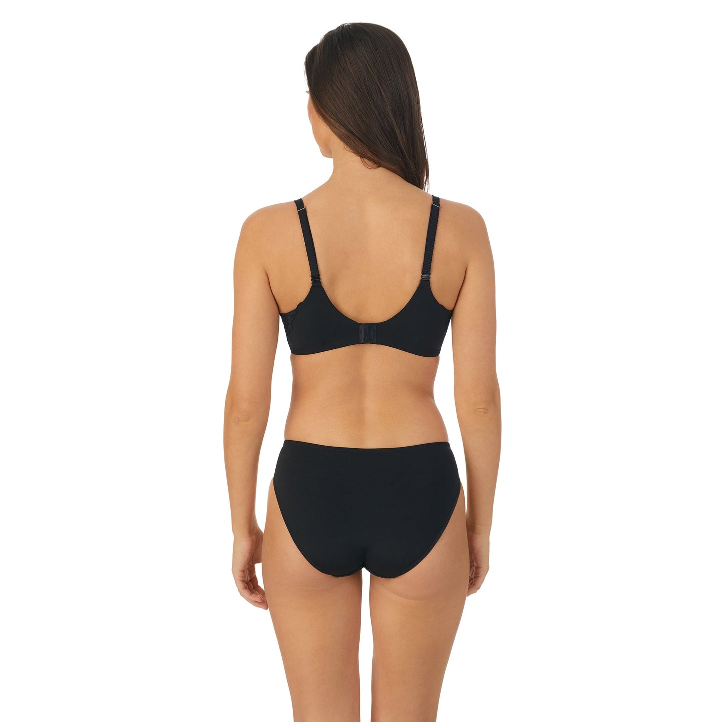 A lady wearing Lace Allure Soft Contour in Black