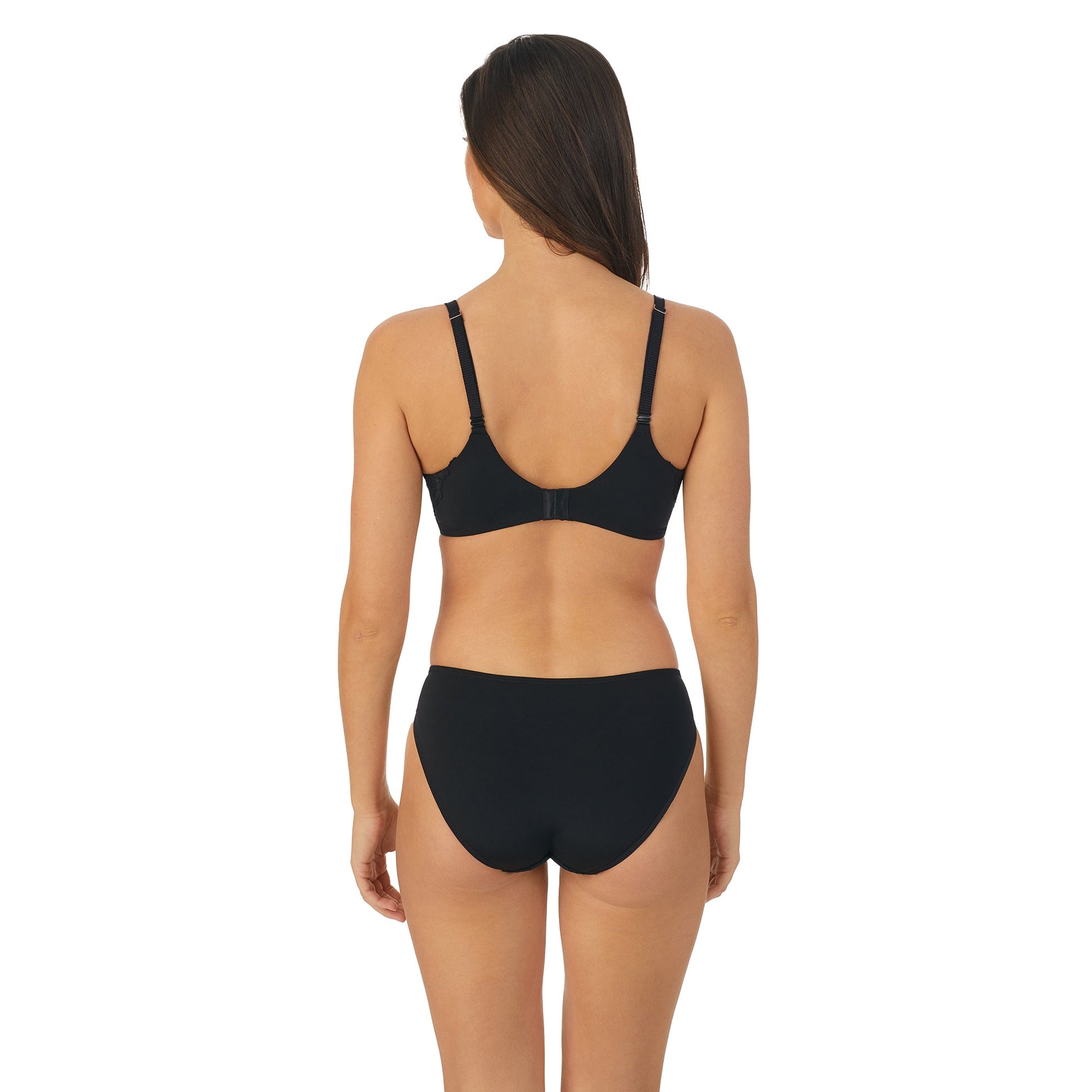 A lady wearing Lace Allure Soft Contour in Black